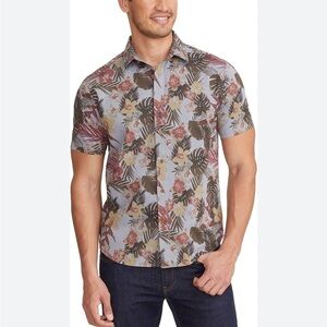 Men’s button down short sleeve Hawaiian shirt, Untuckit size M slim fit